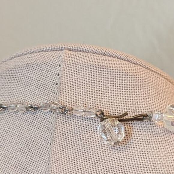 Vintage 1950s 10mm AB Crystal Necklace with Hook Closure - Picture 6 of 6